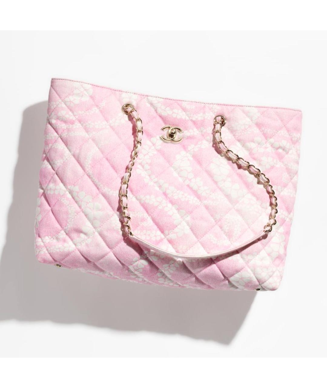 CHANEL Розовая хлопковая сумка тоут, фото 4