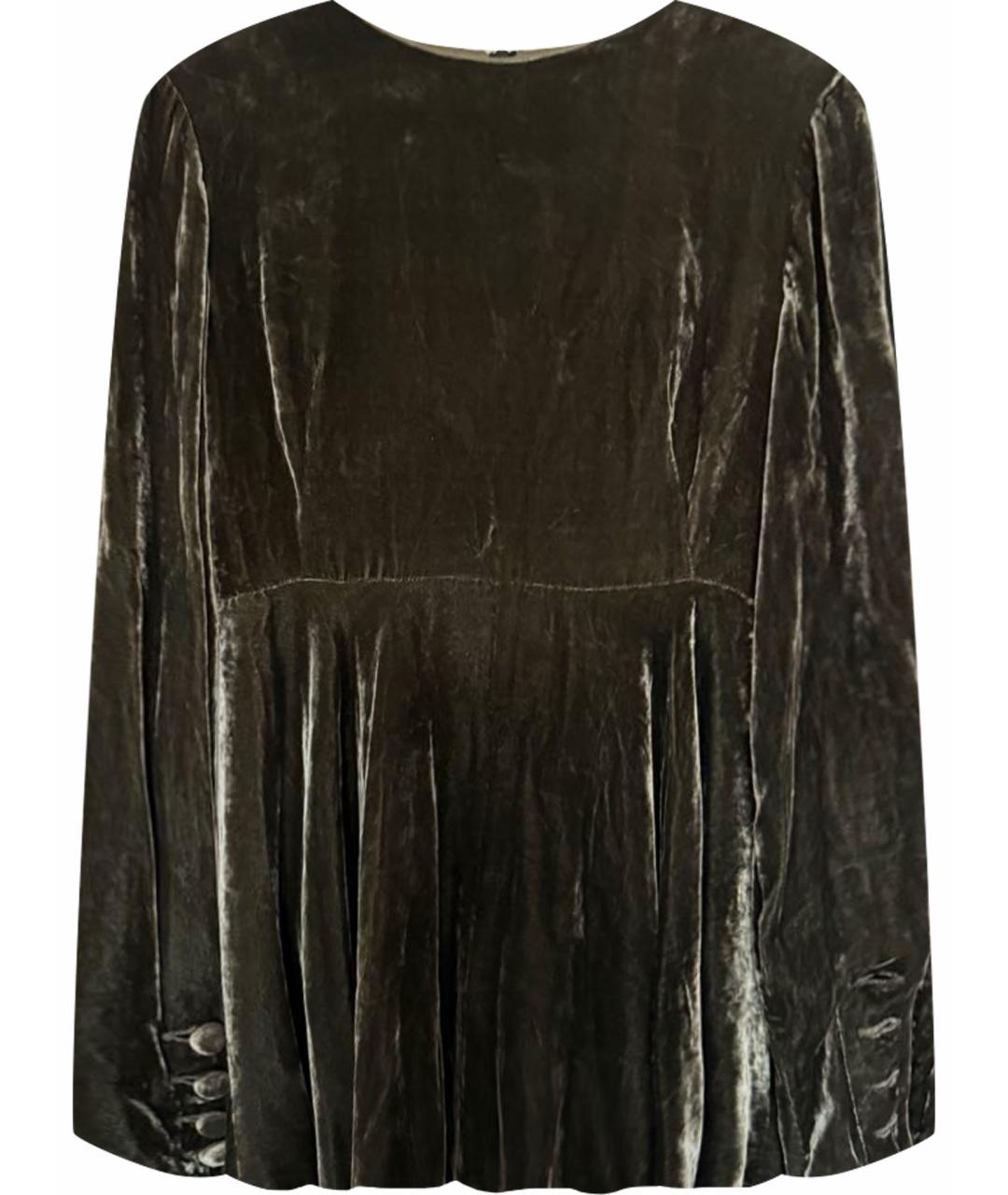 SPORTMAX Хаки бархатная блузы, фото 1
