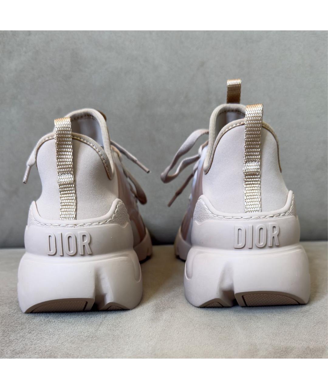 CHRISTIAN DIOR Бежевые текстильные кроссовки, фото 4