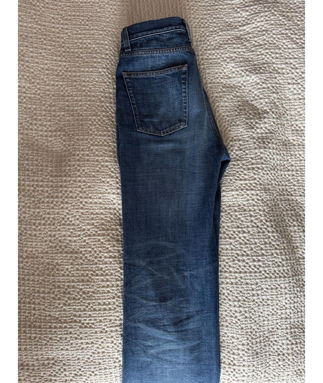 SAINT LAURENT Темно-синие хлопковые прямые джинсы, фото 6