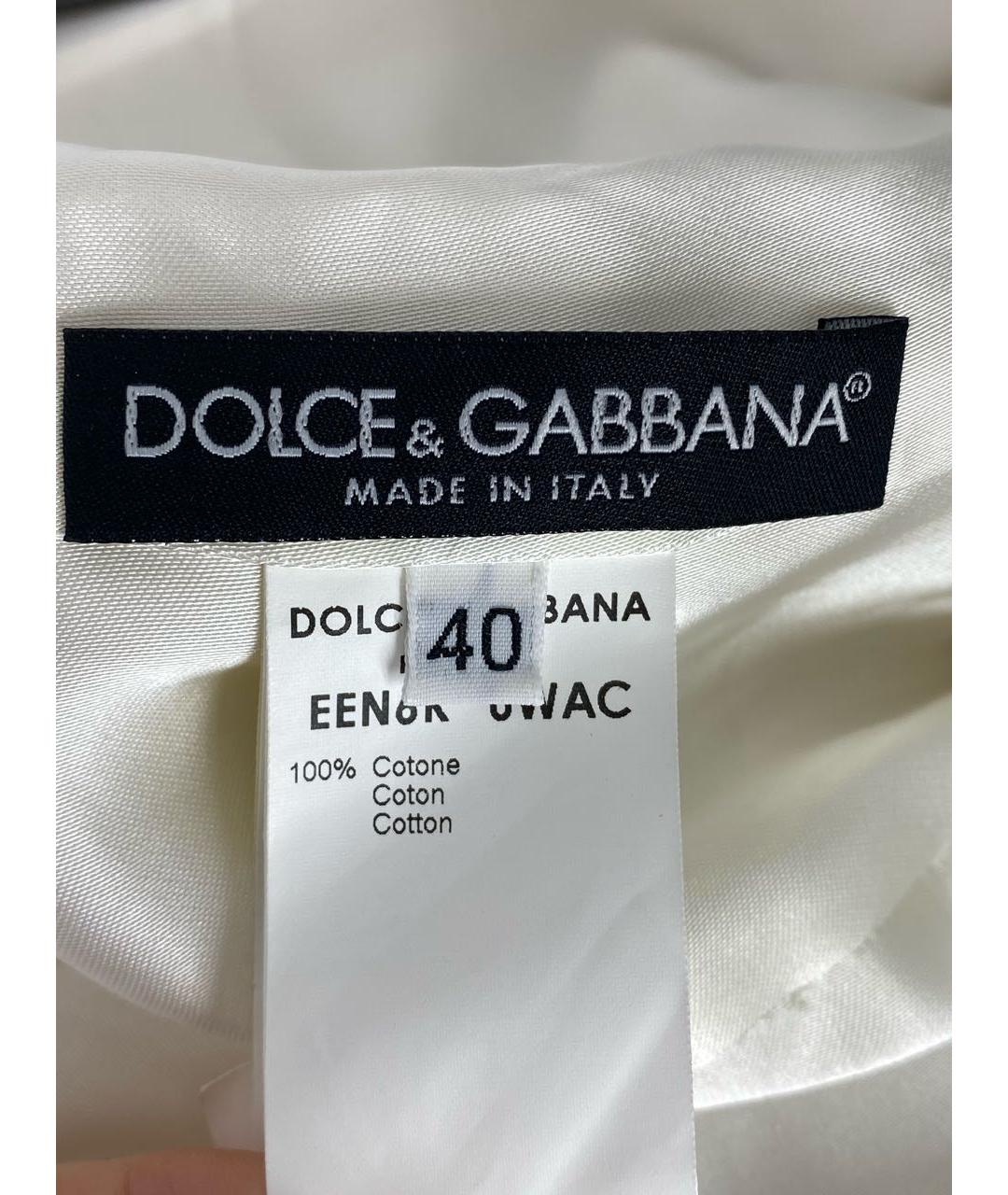 DOLCE&GABBANA Белая хлопковая жилетка, фото 6