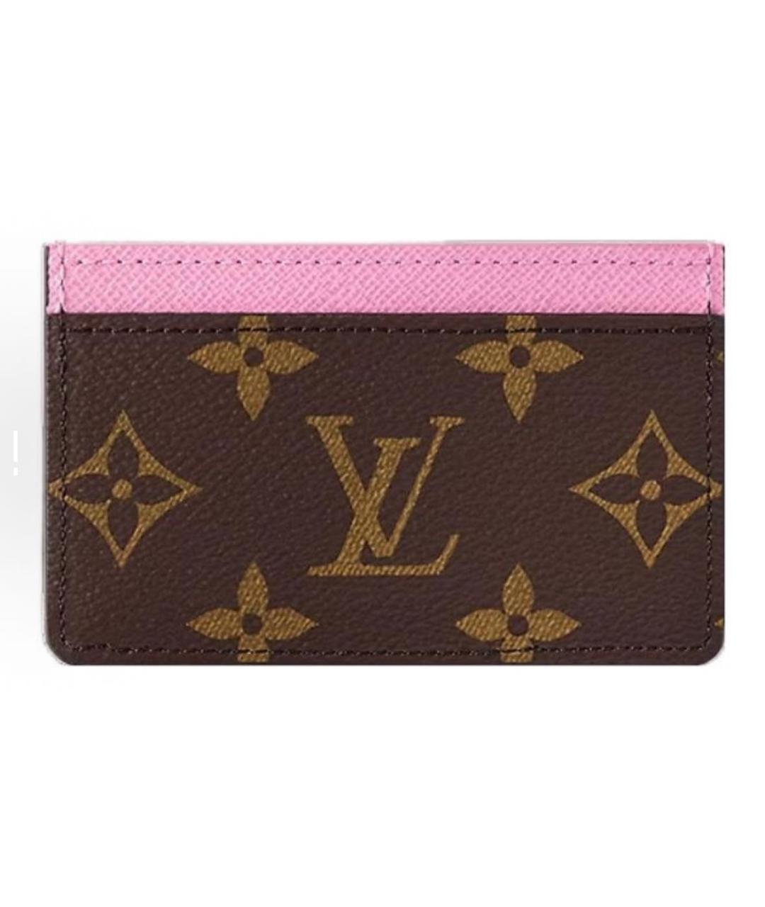 LOUIS VUITTON Коричневая кожаная визитница, фото 3