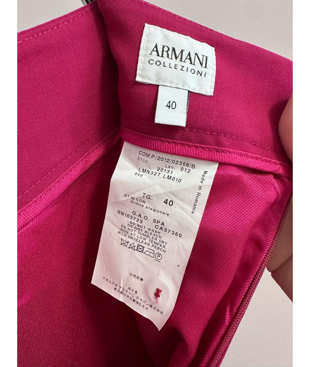 ARMANI COLLEZIONI Розовая шерстяная юбка миди, фото 4
