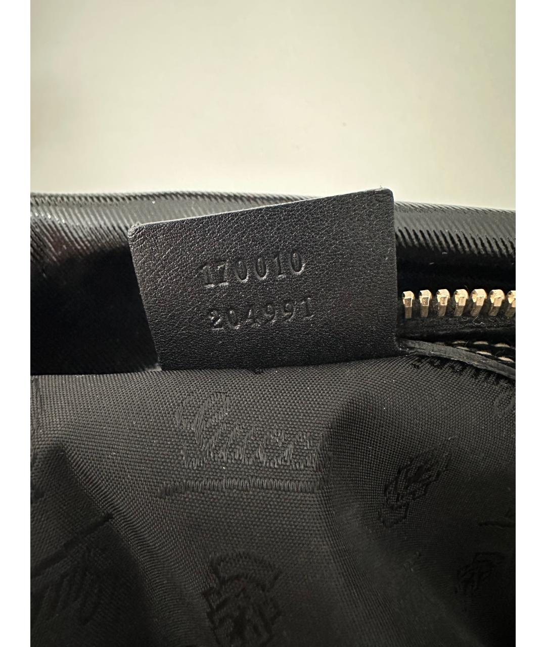 GUCCI Черная сумка тоут из лакированной кожи, фото 5