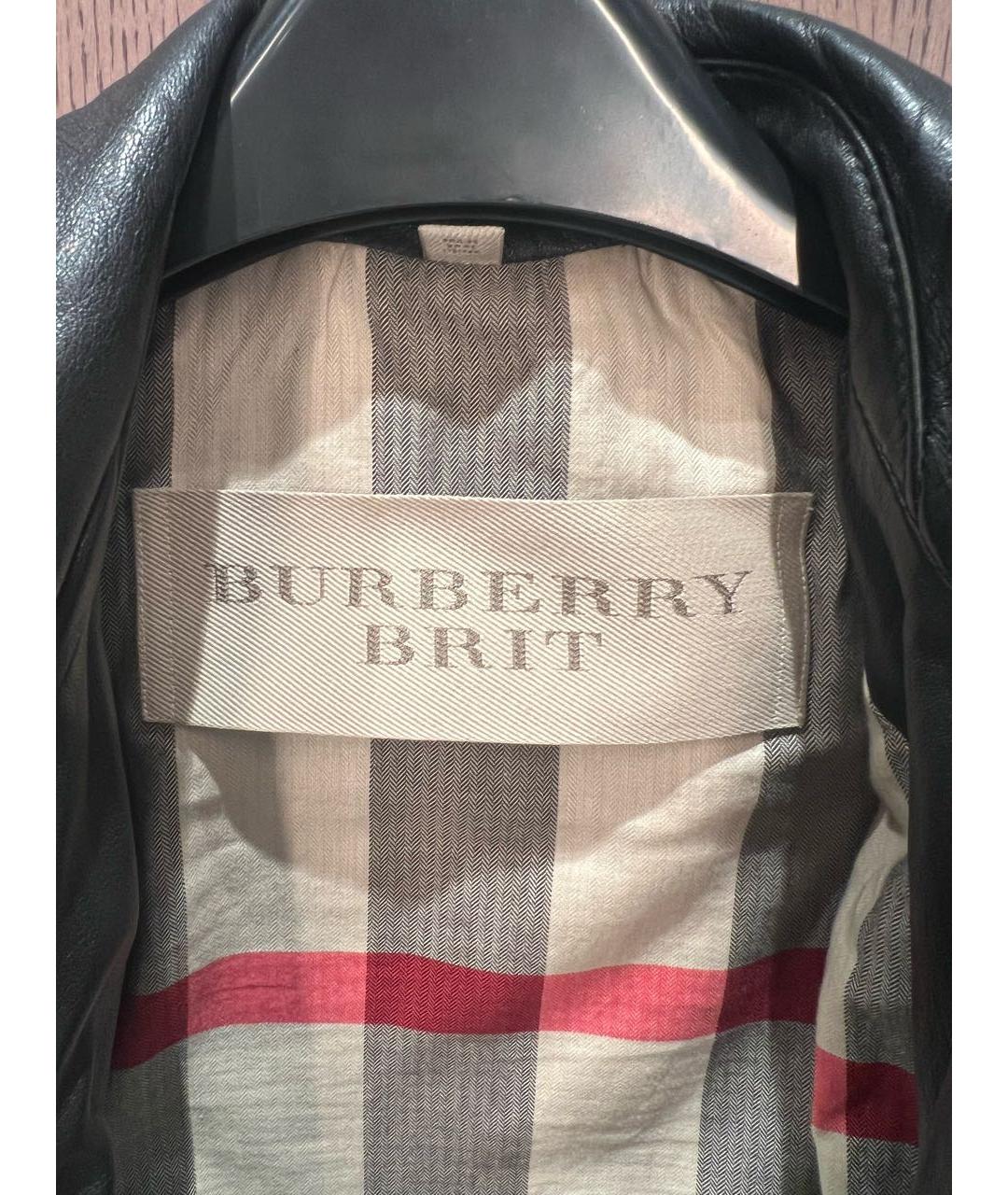 BURBERRY BRIT Черная кожаная куртка, фото 3