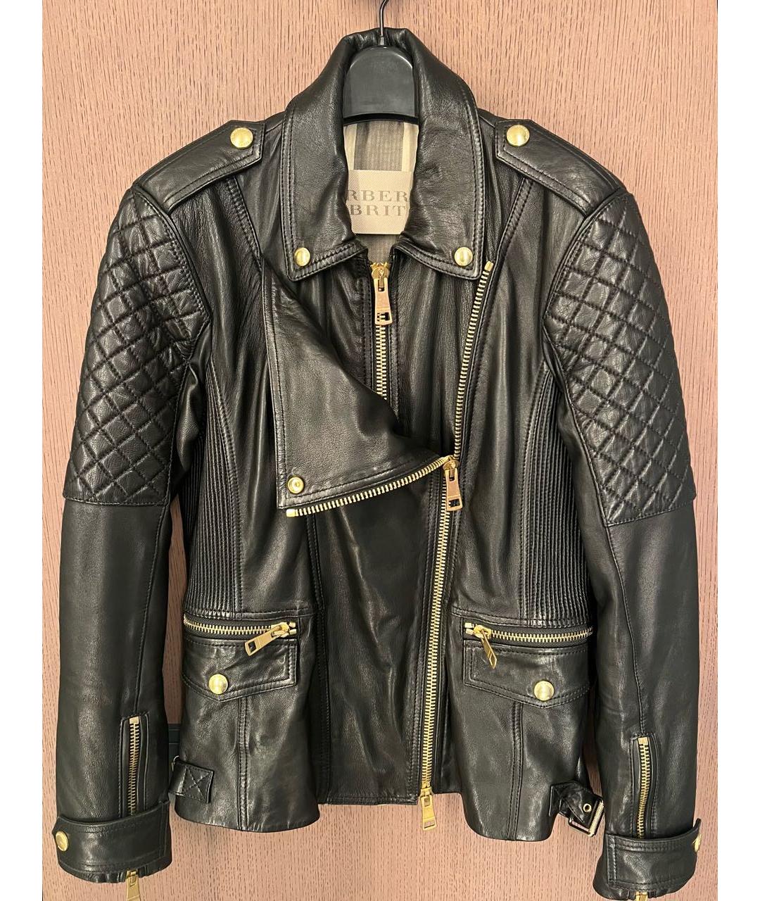 BURBERRY BRIT Черная кожаная куртка, фото 5