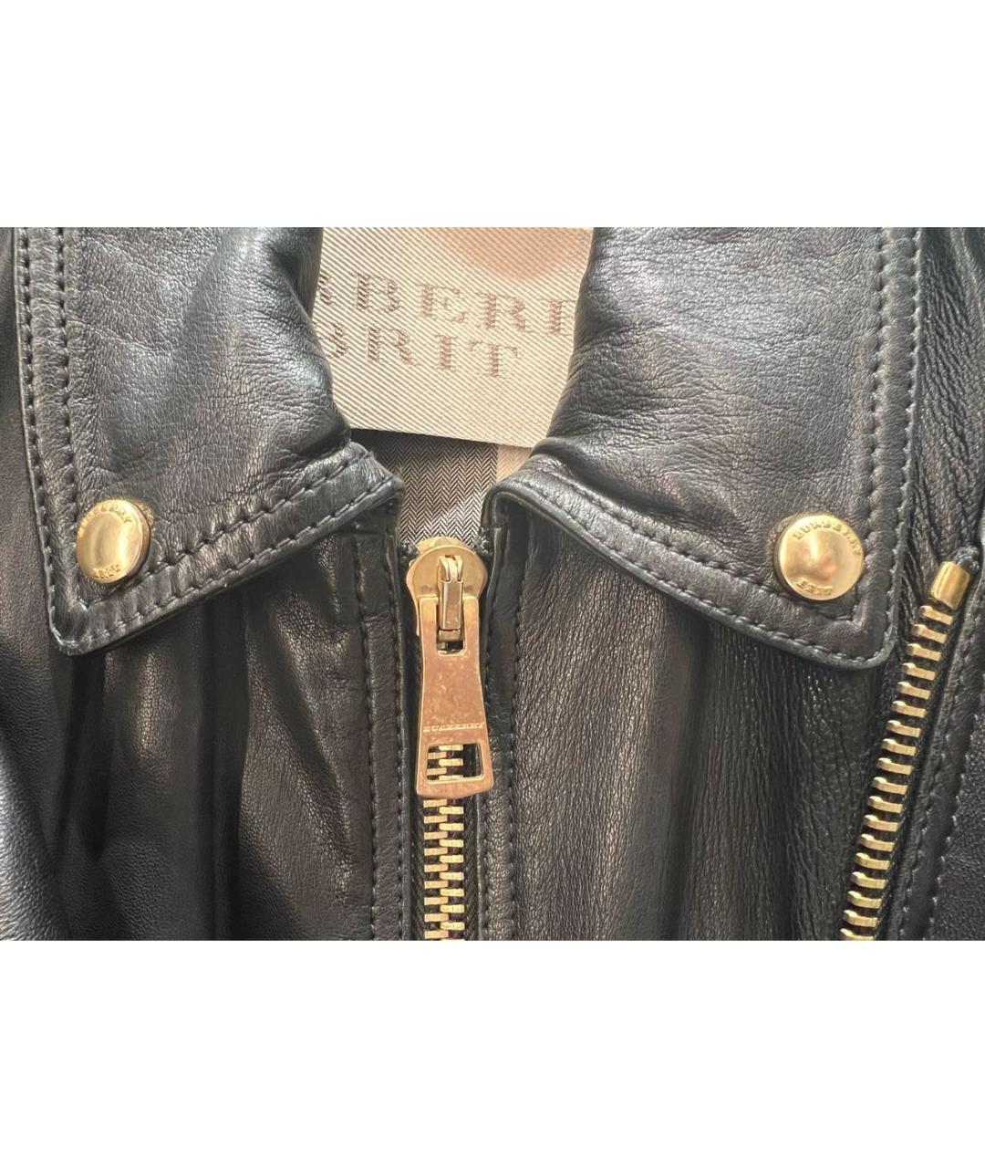 BURBERRY BRIT Черная кожаная куртка, фото 4