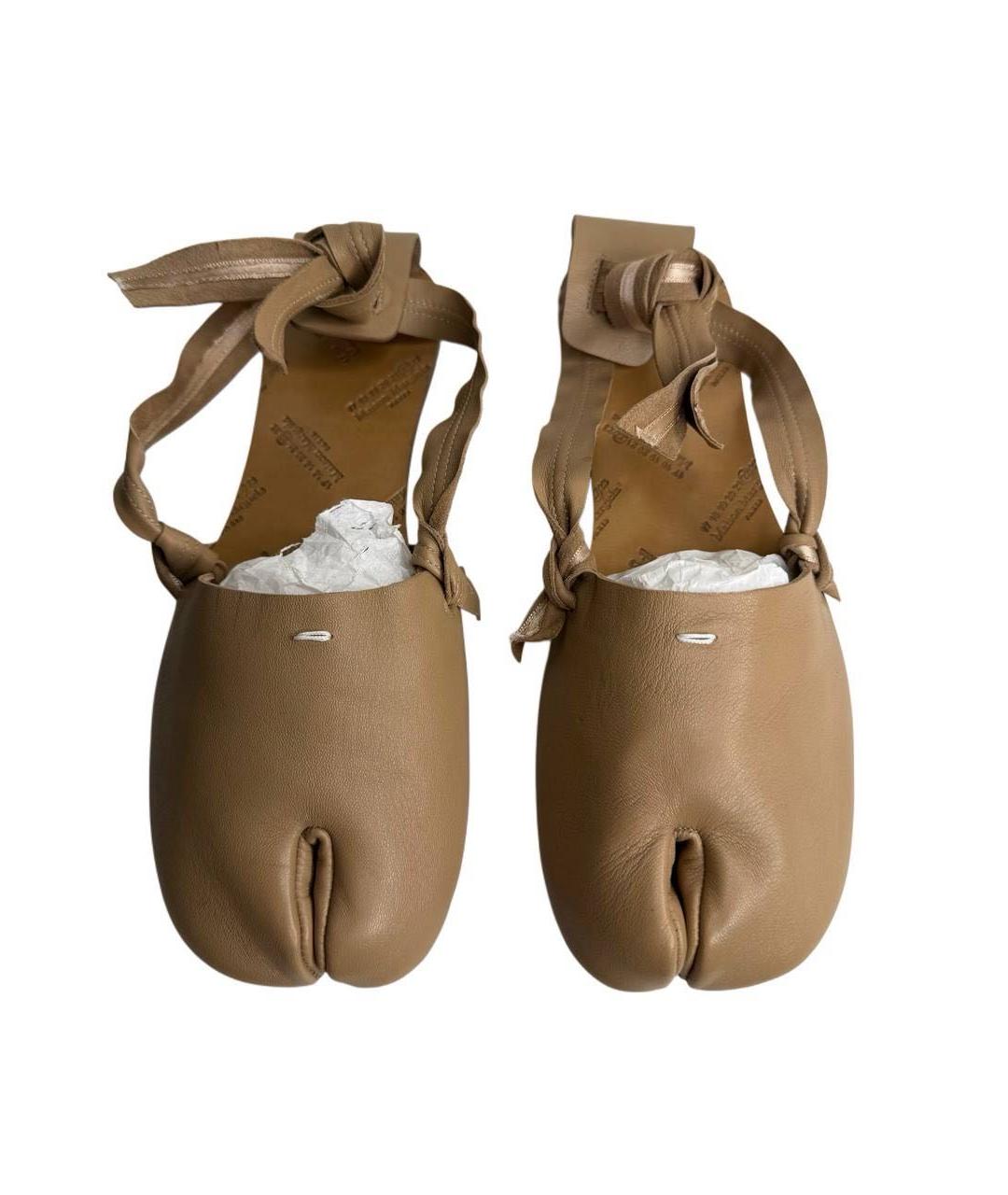 MAISON MARGIELA Коричневые кожаные балетки, фото 2
