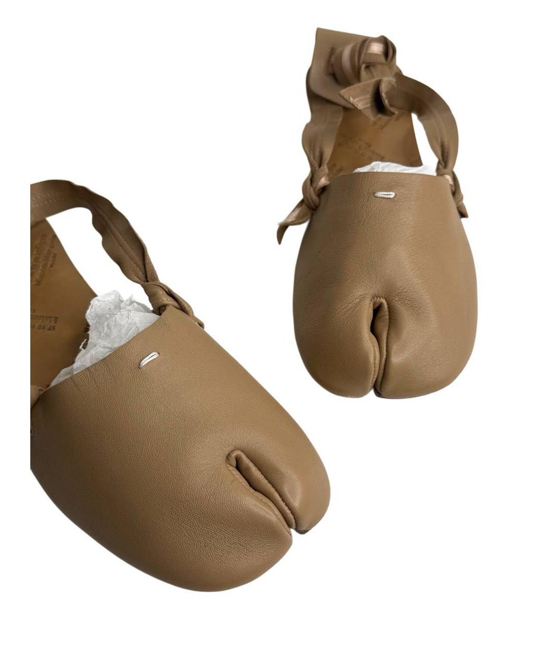 MAISON MARGIELA Коричневые кожаные балетки, фото 3