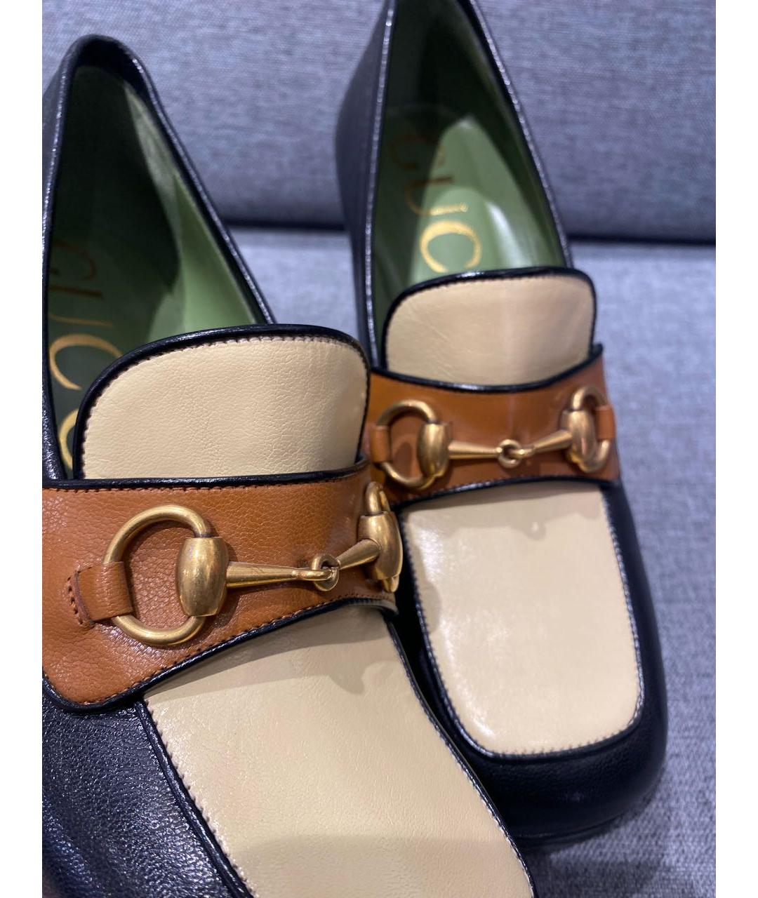 GUCCI Черные кожаные туфли, фото 6