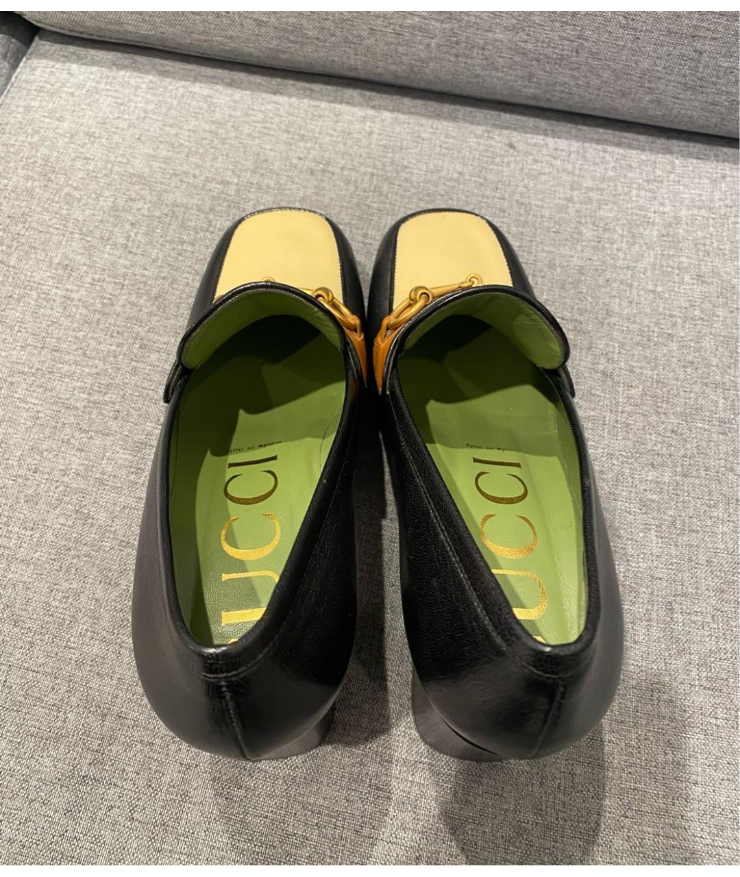 GUCCI Черные кожаные туфли, фото 3