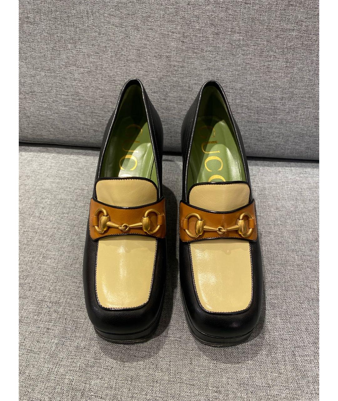 GUCCI Черные кожаные туфли, фото 2