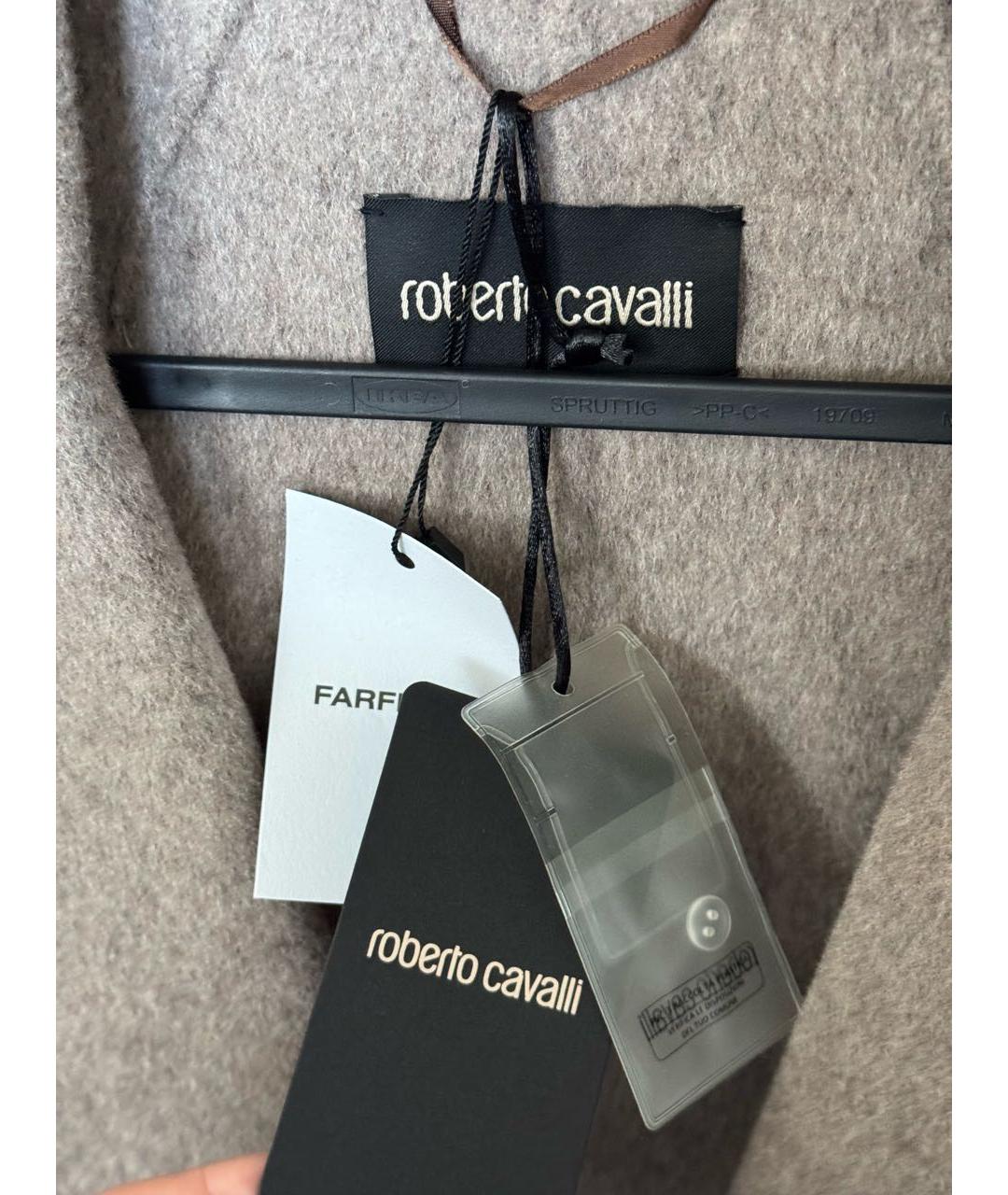 ROBERTO CAVALLI Бежевое шерстяное пальто, фото 5