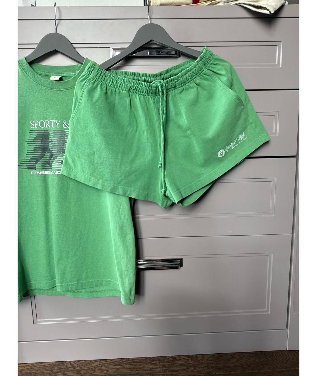 SPORTY AND RICH Зеленый хлопковый спортивные костюмы, фото 2