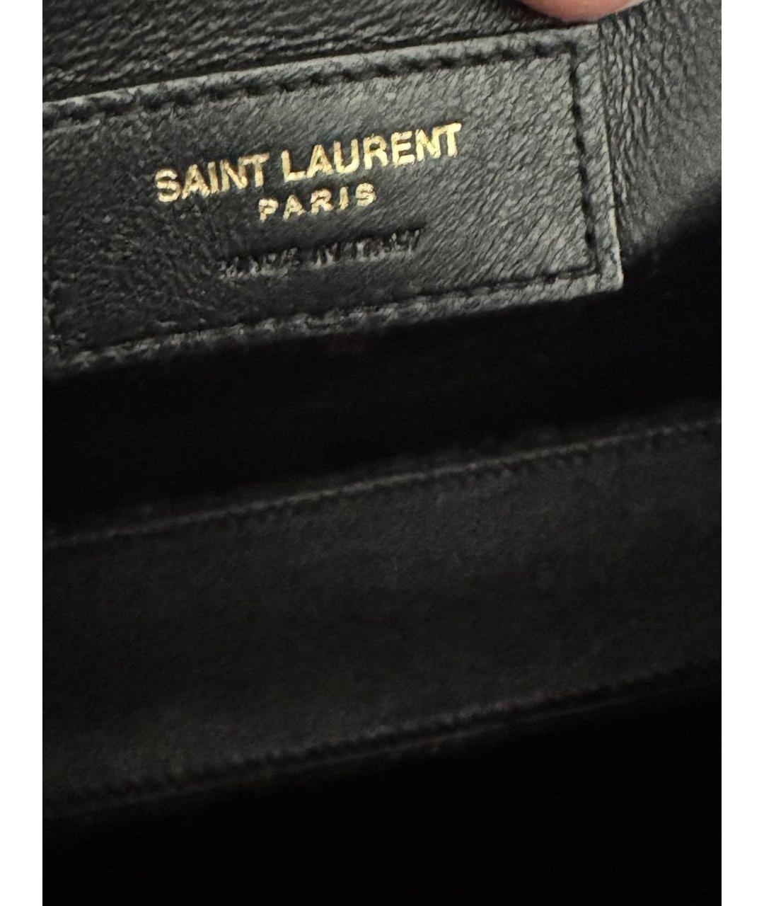 SAINT LAURENT Бордовая кожаная сумка с короткими ручками, фото 4