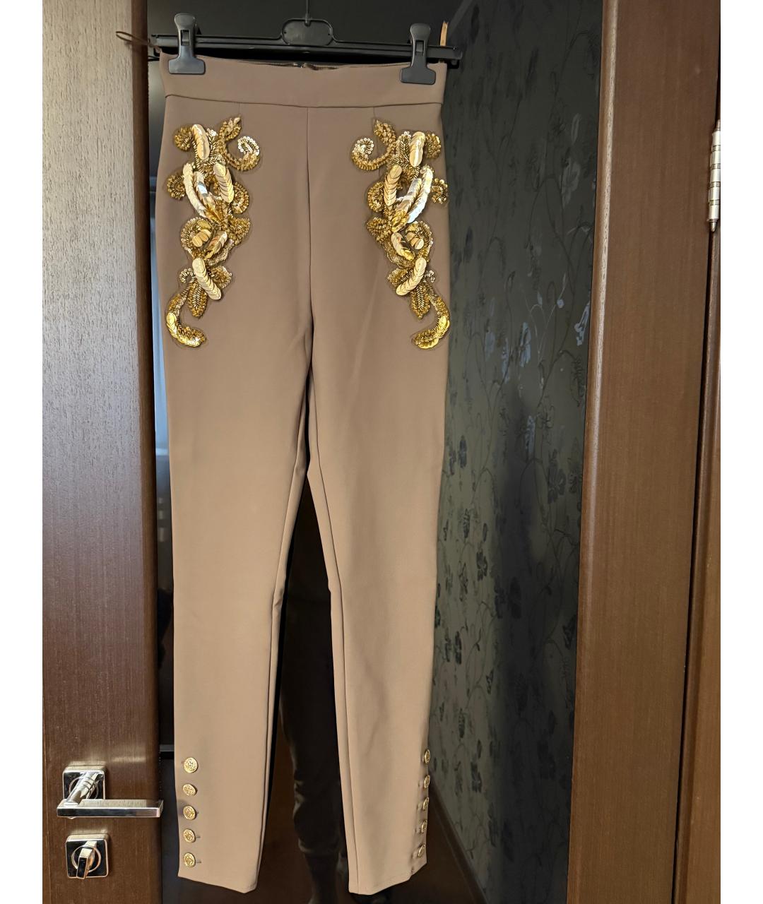 ELISABETTA FRANCHI Хаки брюки узкие, фото 3