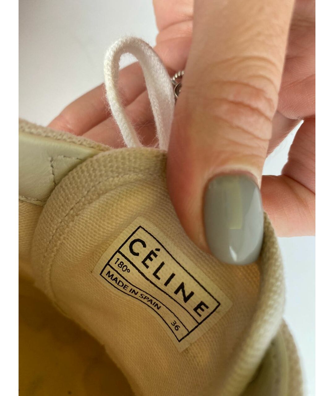 CELINE PRE-OWNED Белые текстильные кроссовки, фото 5