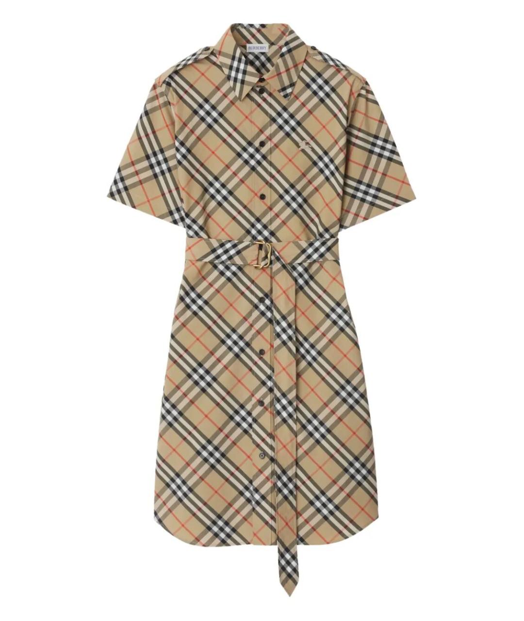BURBERRY Бежевое хлопковое платье, фото 1