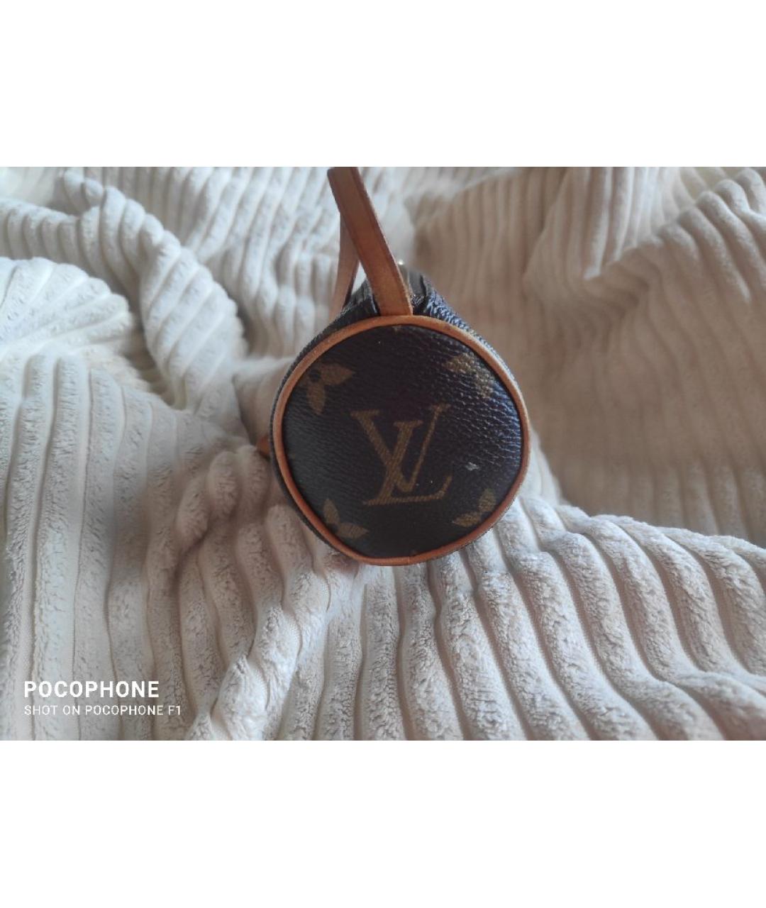 LOUIS VUITTON Коричневая кожаная сумка с короткими ручками, фото 3