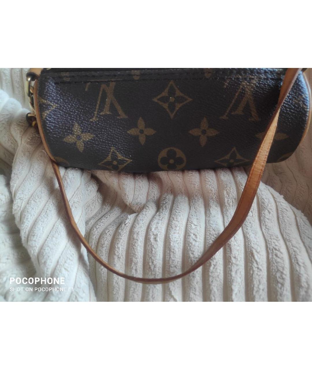 LOUIS VUITTON Коричневая кожаная сумка с короткими ручками, фото 2