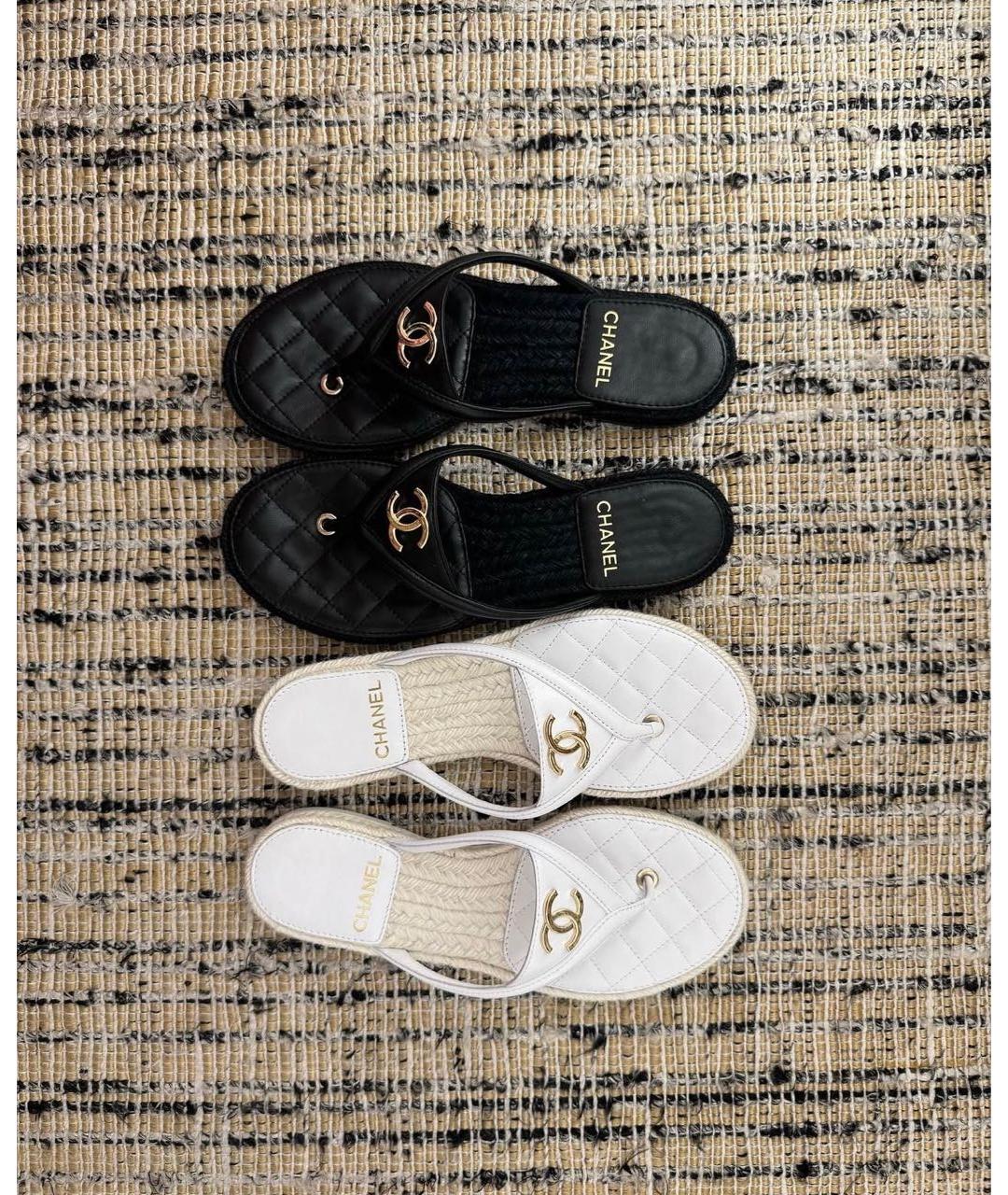 CHANEL Белые кожаные сандалии, фото 4