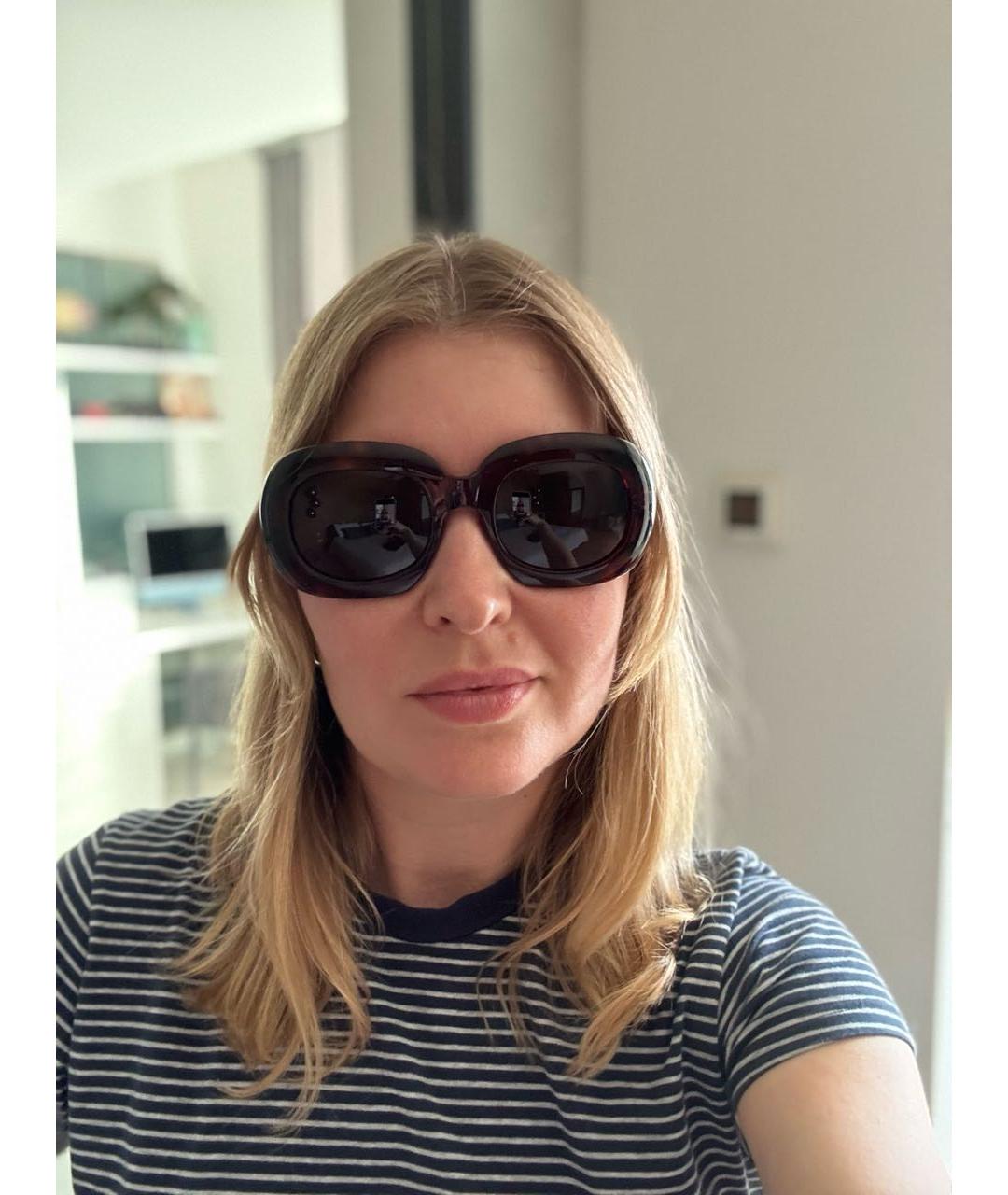 CELINE Коричневые пластиковые солнцезащитные очки, фото 3