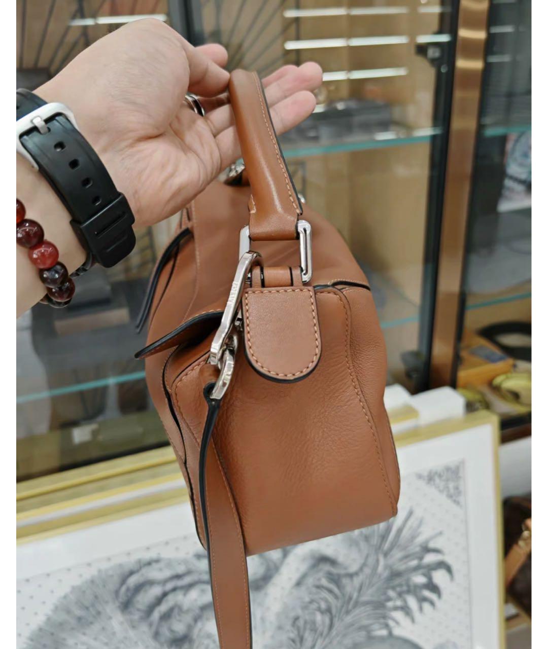 LOEWE Коричневая кожаная сумка через плечо, фото 6