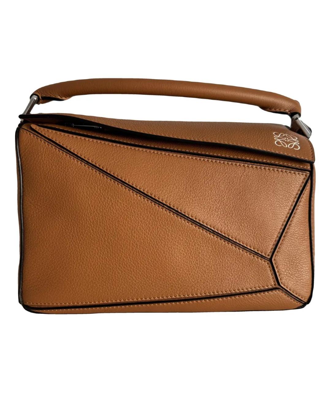 LOEWE Коричневая кожаная сумка через плечо, фото 1