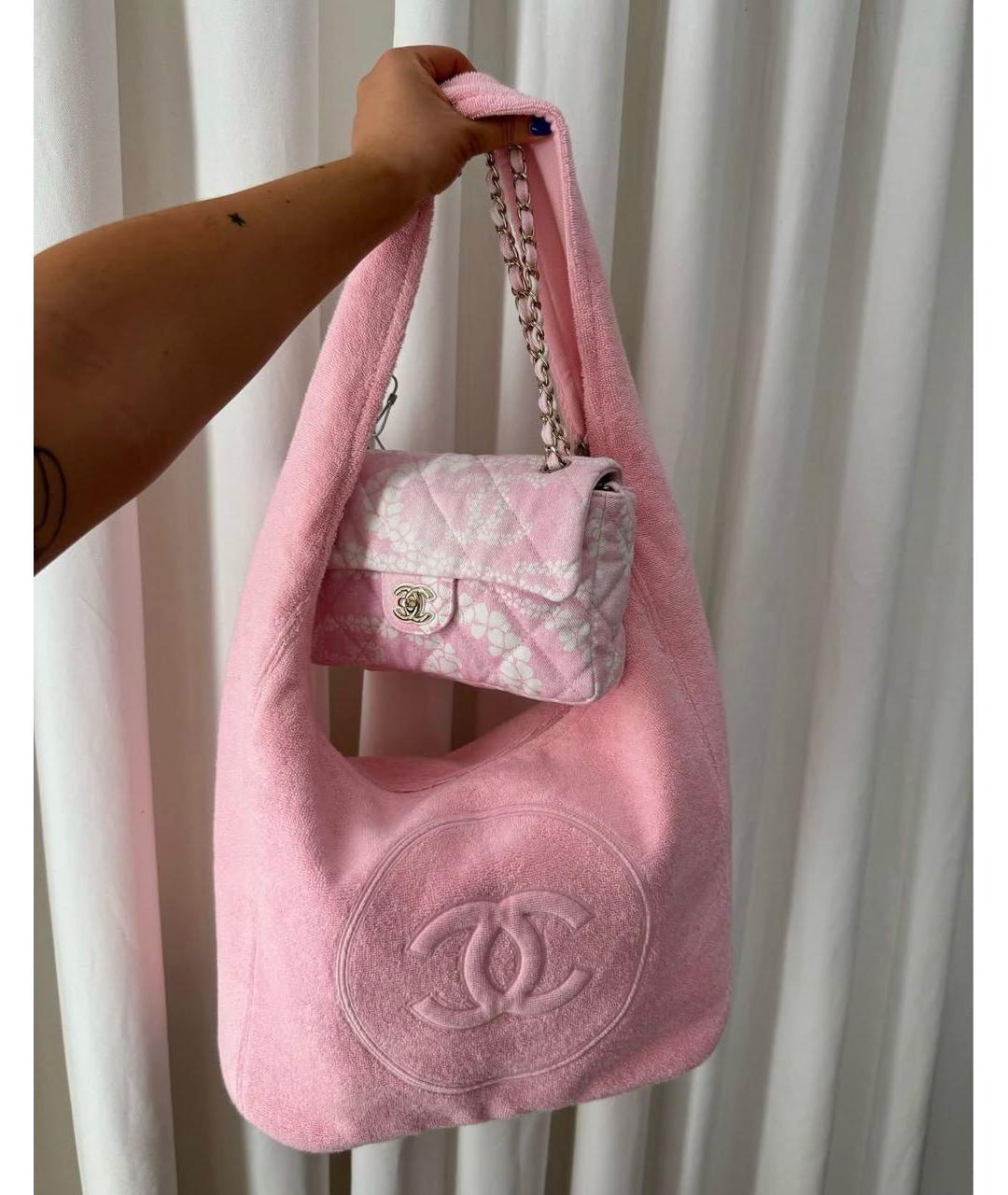 CHANEL Бежевая хлопковая пляжная сумка, фото 4