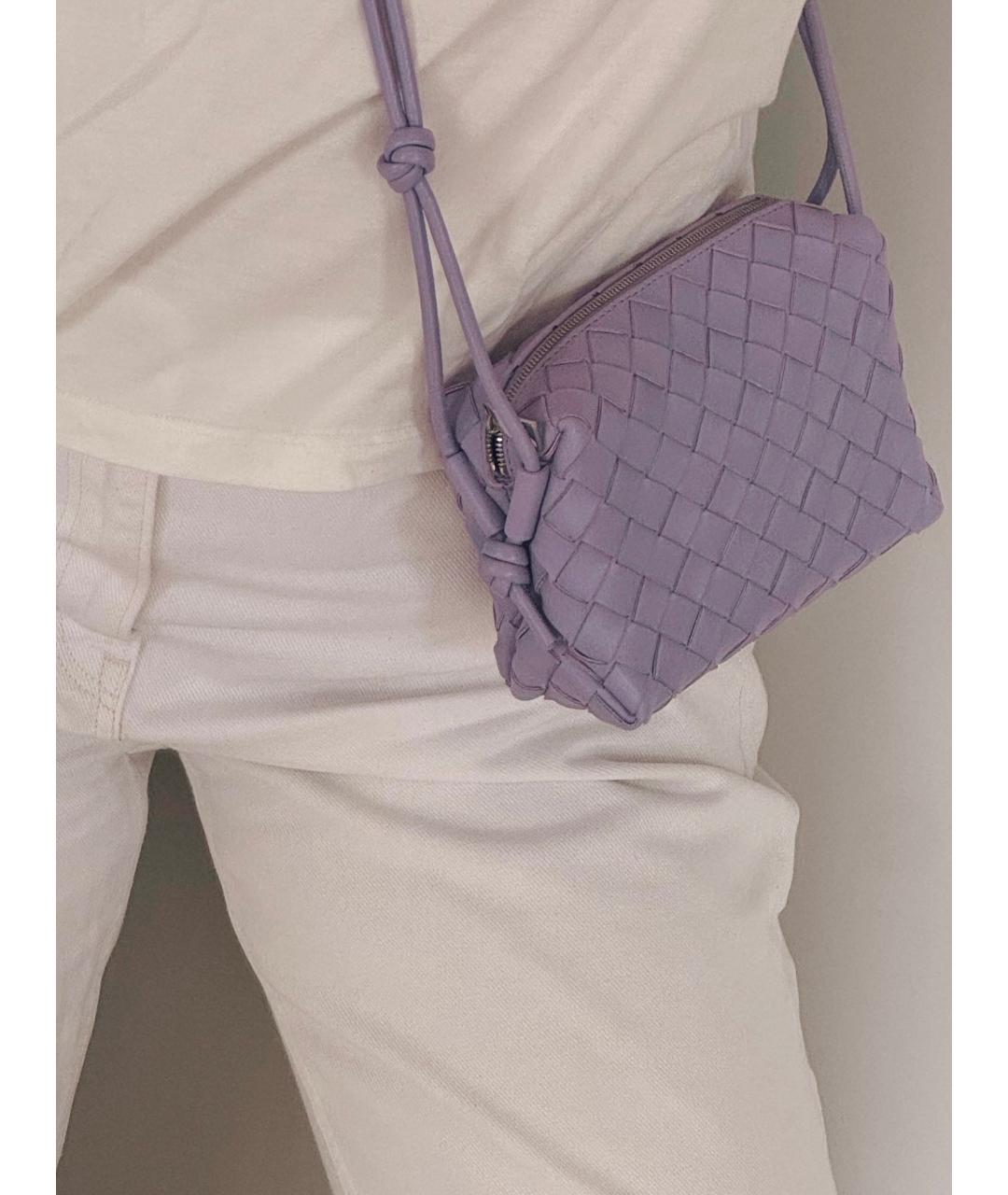 BOTTEGA VENETA Фиолетовая кожаная сумка через плечо, фото 3