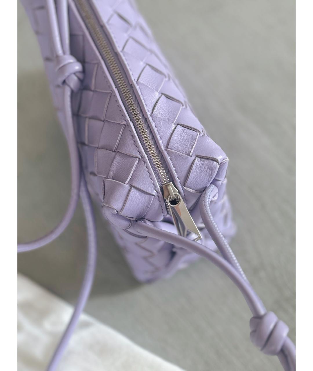 BOTTEGA VENETA Фиолетовая кожаная сумка через плечо, фото 2