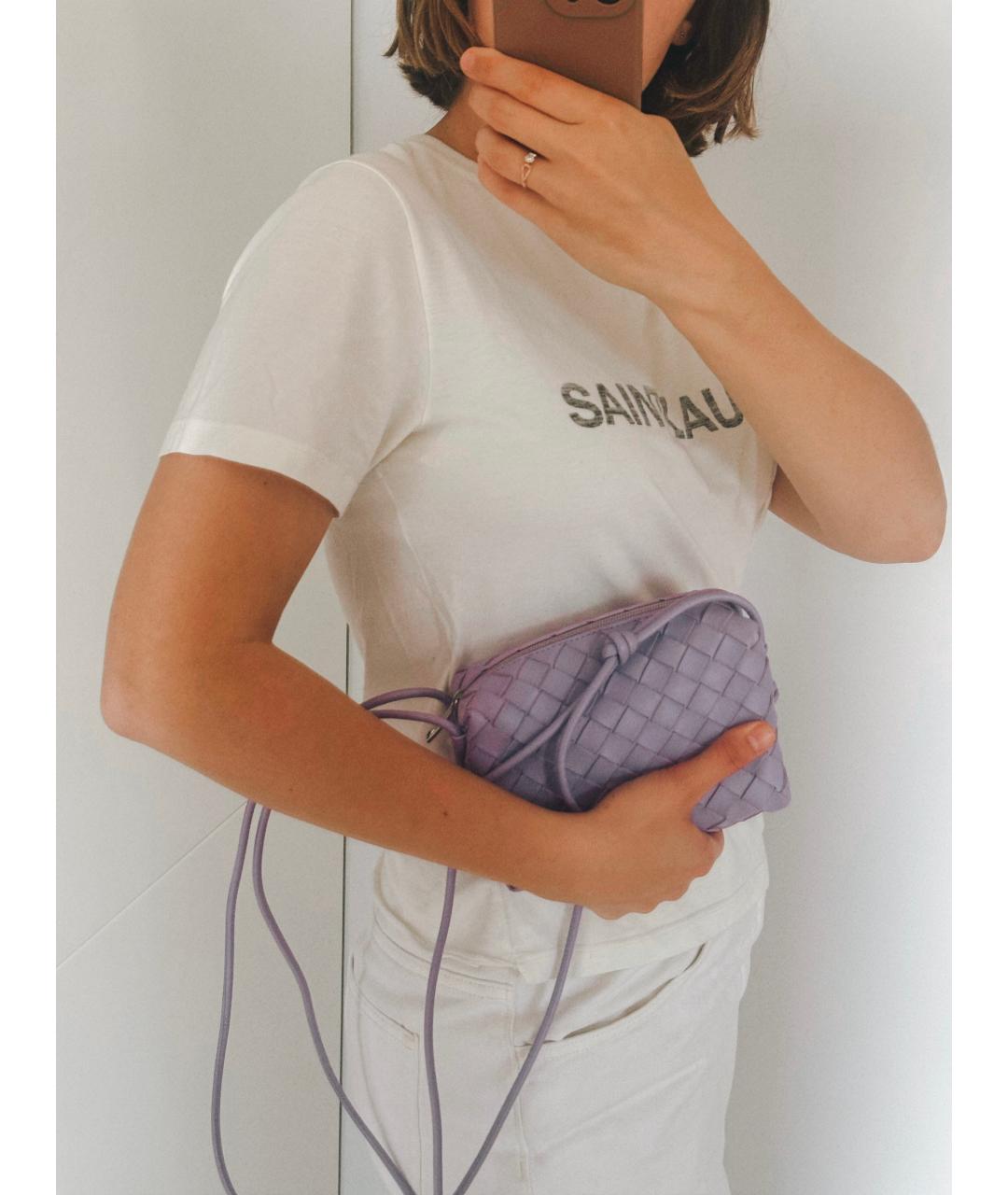 BOTTEGA VENETA Фиолетовая кожаная сумка через плечо, фото 5