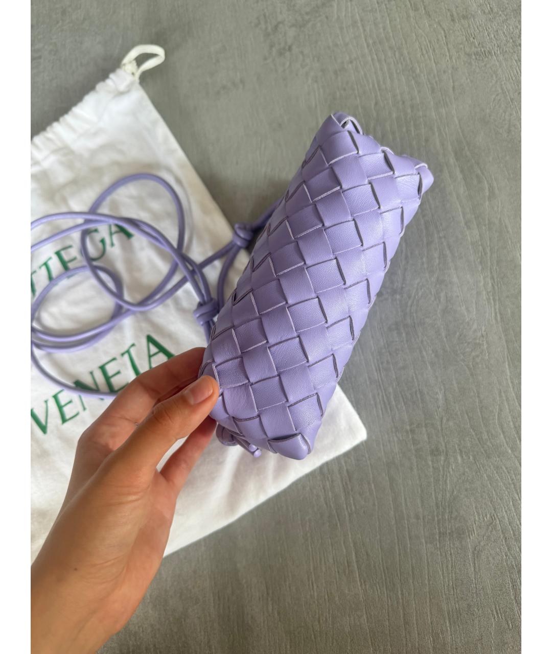 BOTTEGA VENETA Фиолетовая кожаная сумка через плечо, фото 6