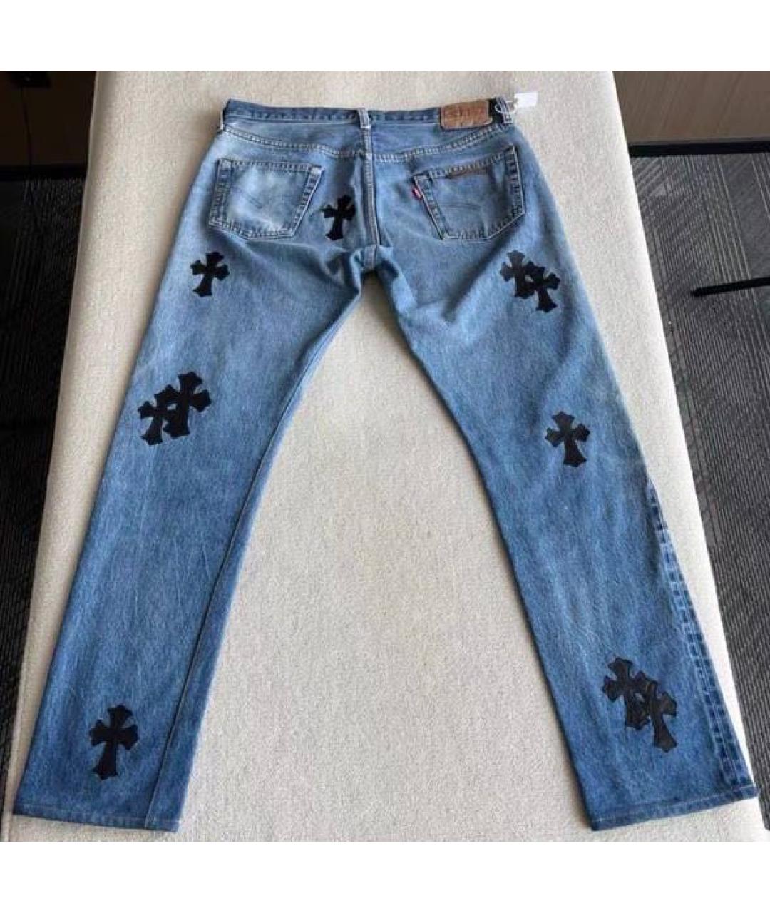 CHROME HEARTS Голубые прямые джинсы, фото 2