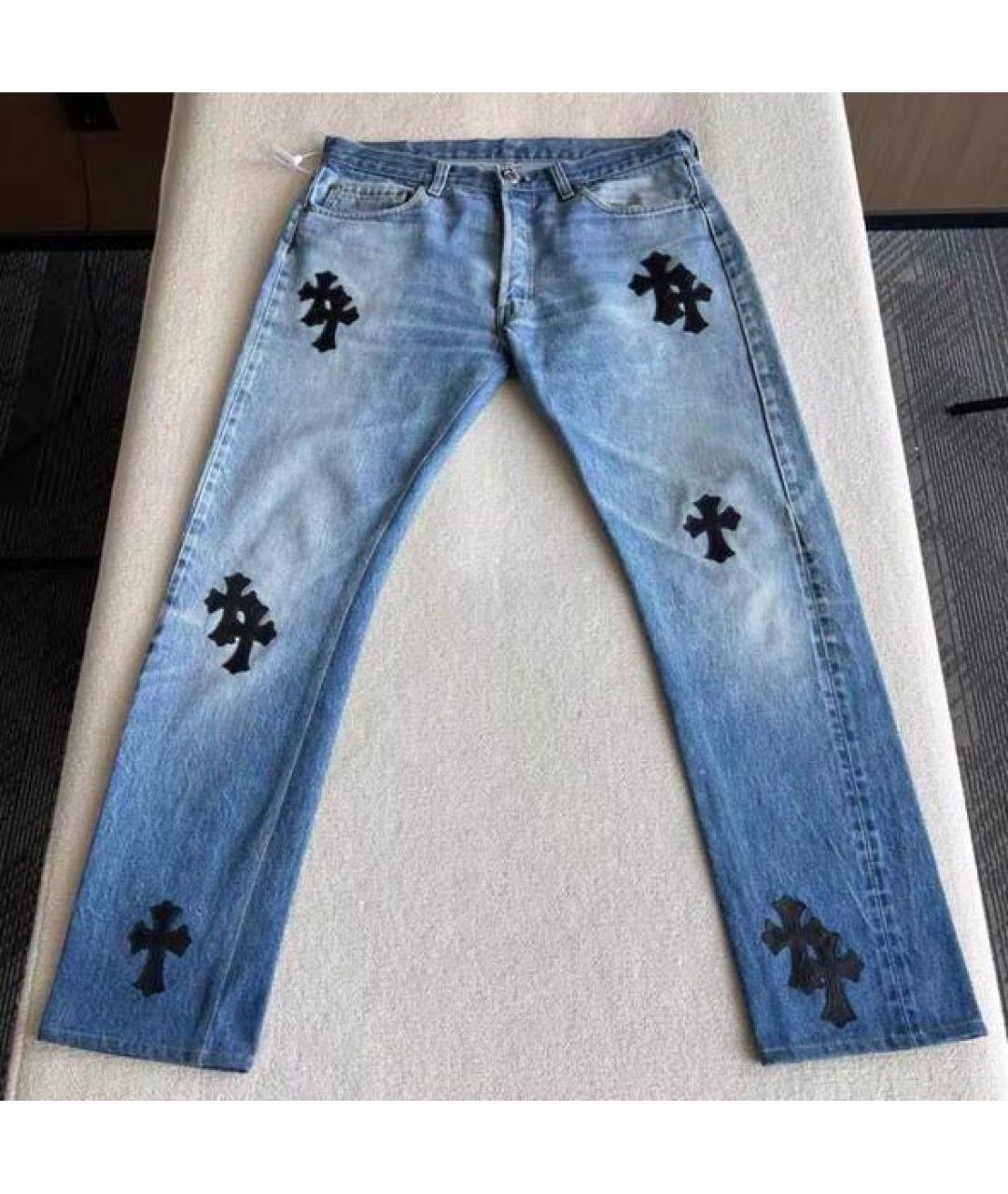 CHROME HEARTS Голубые прямые джинсы, фото 8