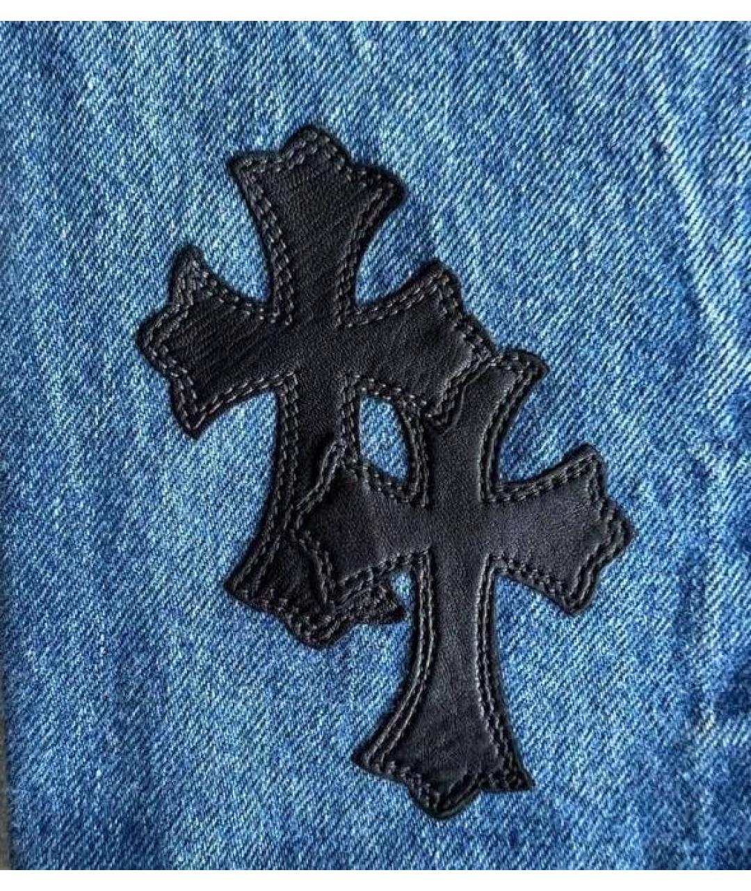 CHROME HEARTS Голубые прямые джинсы, фото 7