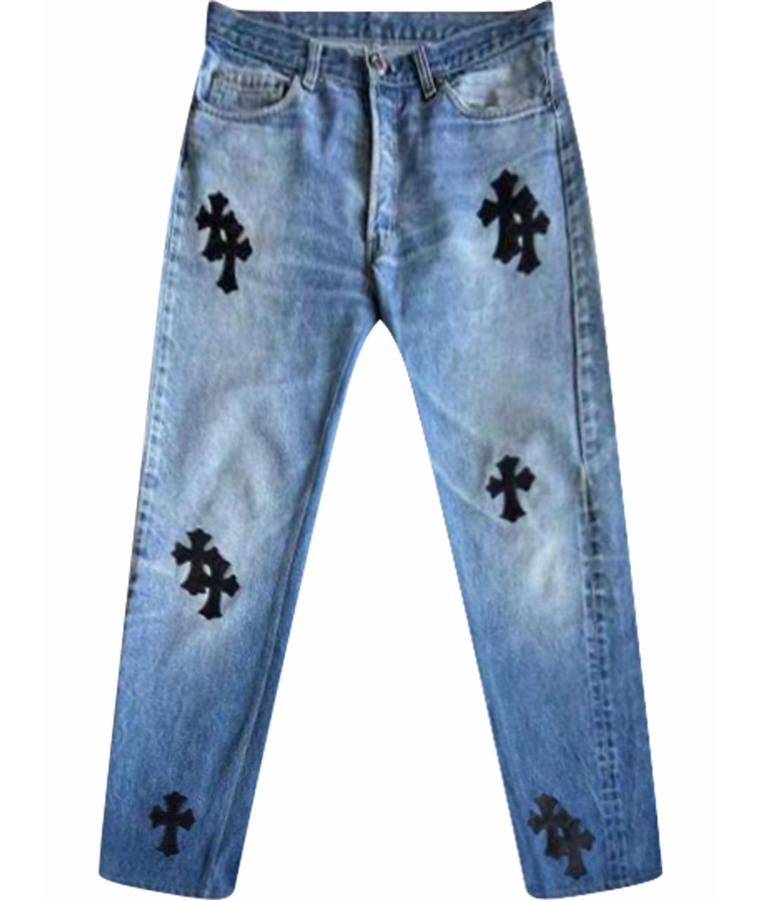 CHROME HEARTS Голубые прямые джинсы, фото 1