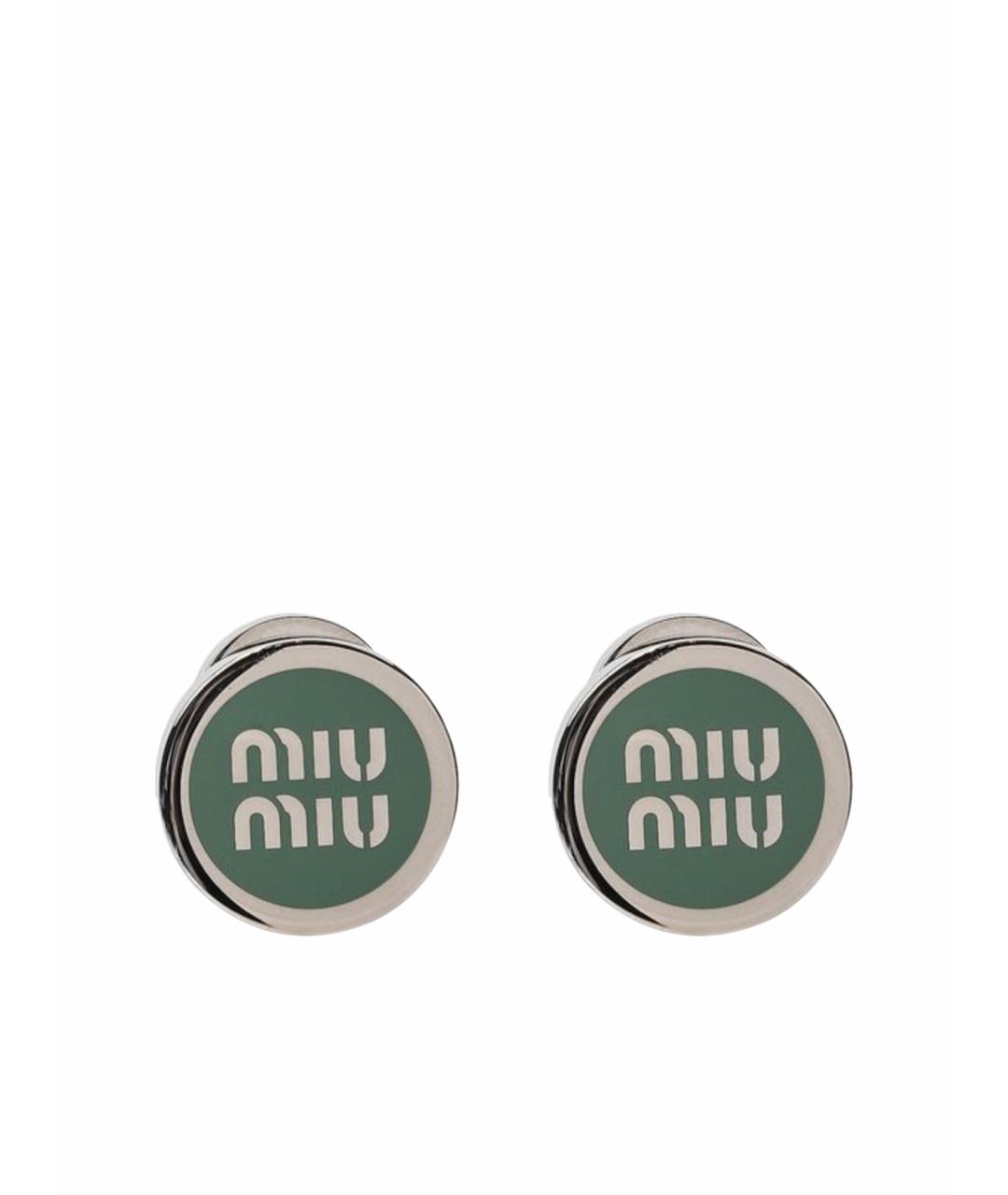 MIU MIU Бирюзовые металлические серьги, фото 1