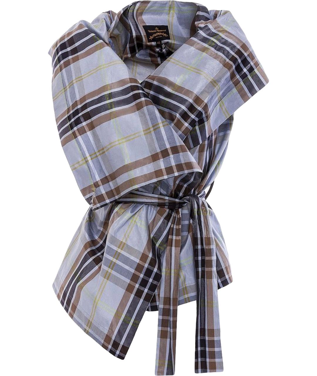 VIVIENNE WESTWOOD Голубая хлопко-эластановая блузы, фото 1