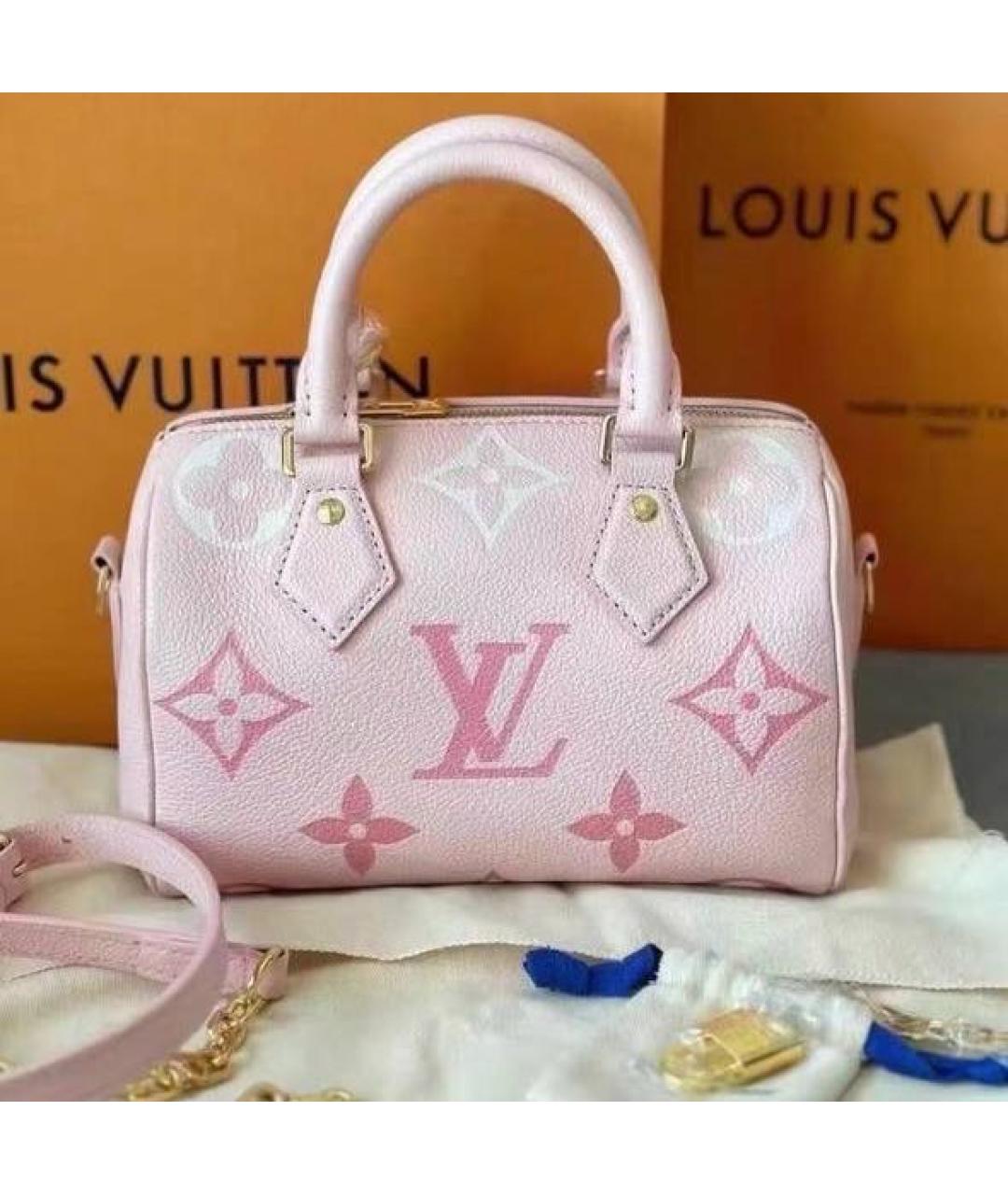 LOUIS VUITTON Розовая кожаная сумка с короткими ручками, фото 2