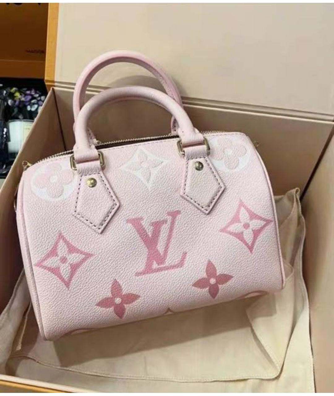 LOUIS VUITTON Розовая кожаная сумка с короткими ручками, фото 3