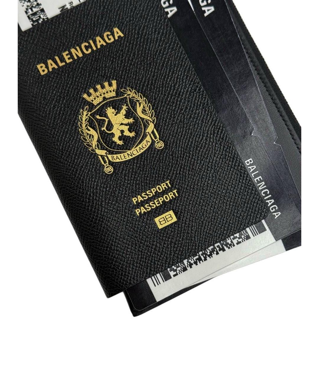 BALENCIAGA Черный кожаный кошелек, фото 4