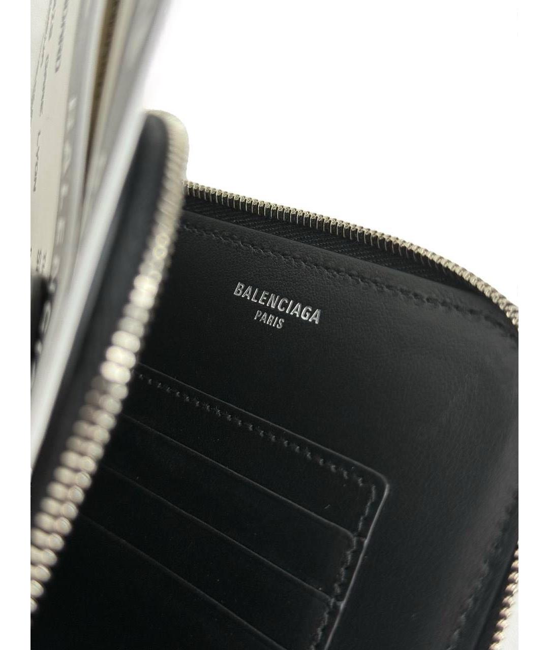 BALENCIAGA Черный кожаный кошелек, фото 7