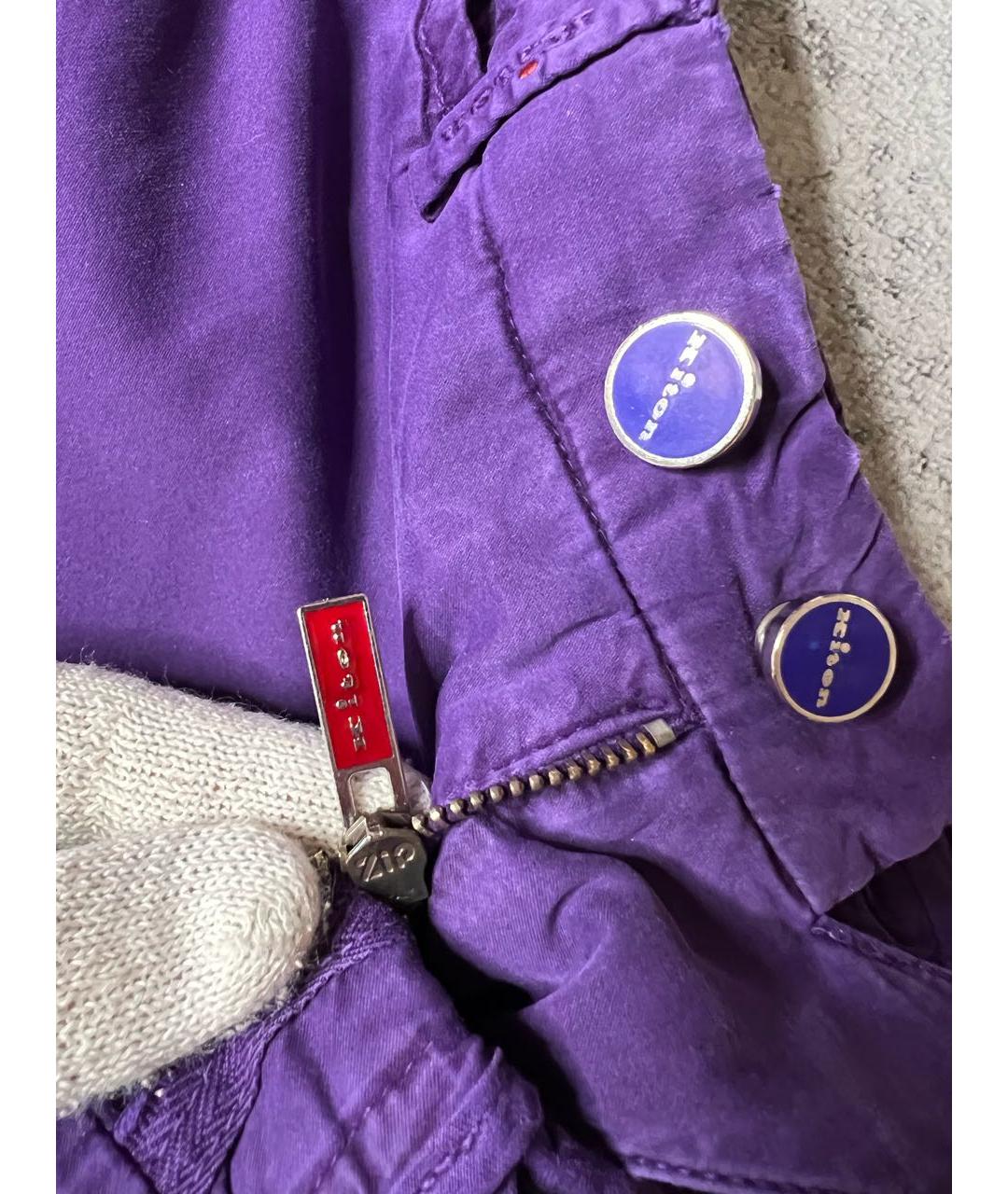 KITON Фиолетовые хлопко-эластановые брюки чинос, фото 3