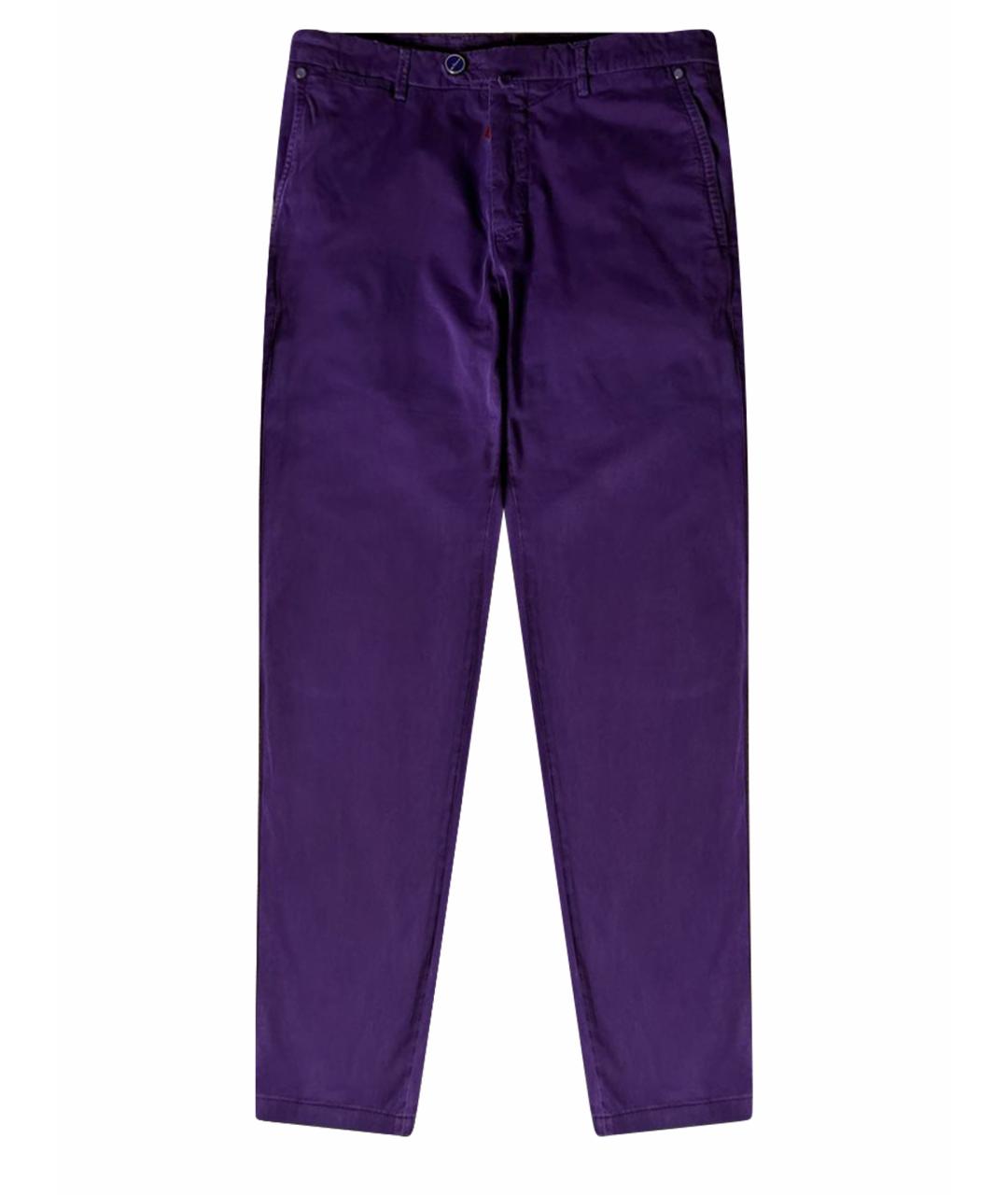 KITON Фиолетовые хлопко-эластановые брюки чинос, фото 1