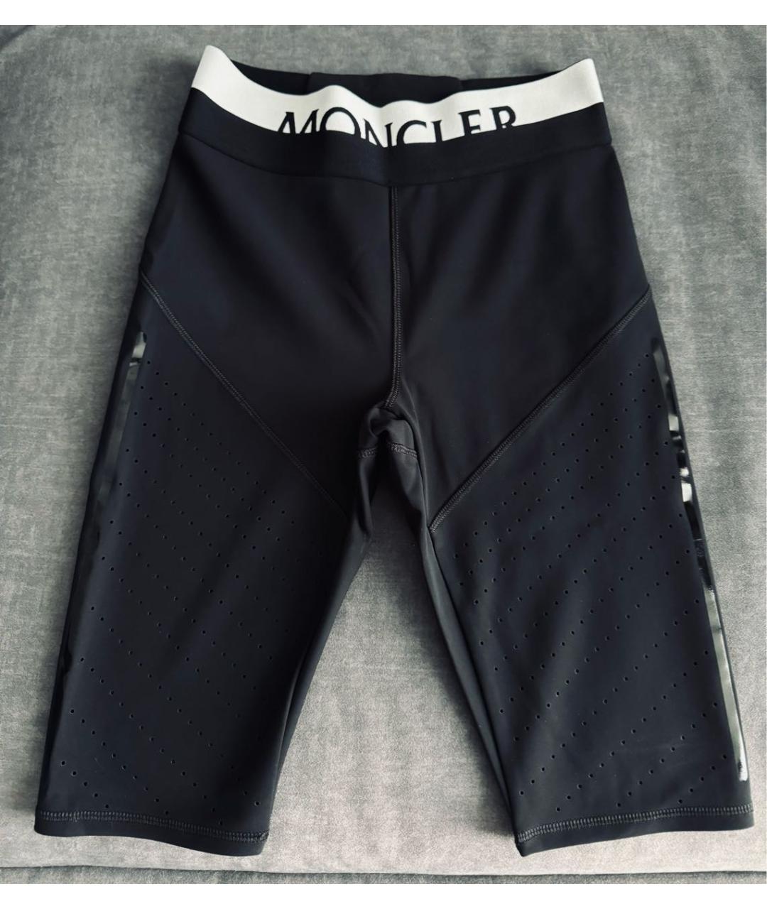MONCLER Черные полиамидовые леггинсы и велосипедки, фото 2