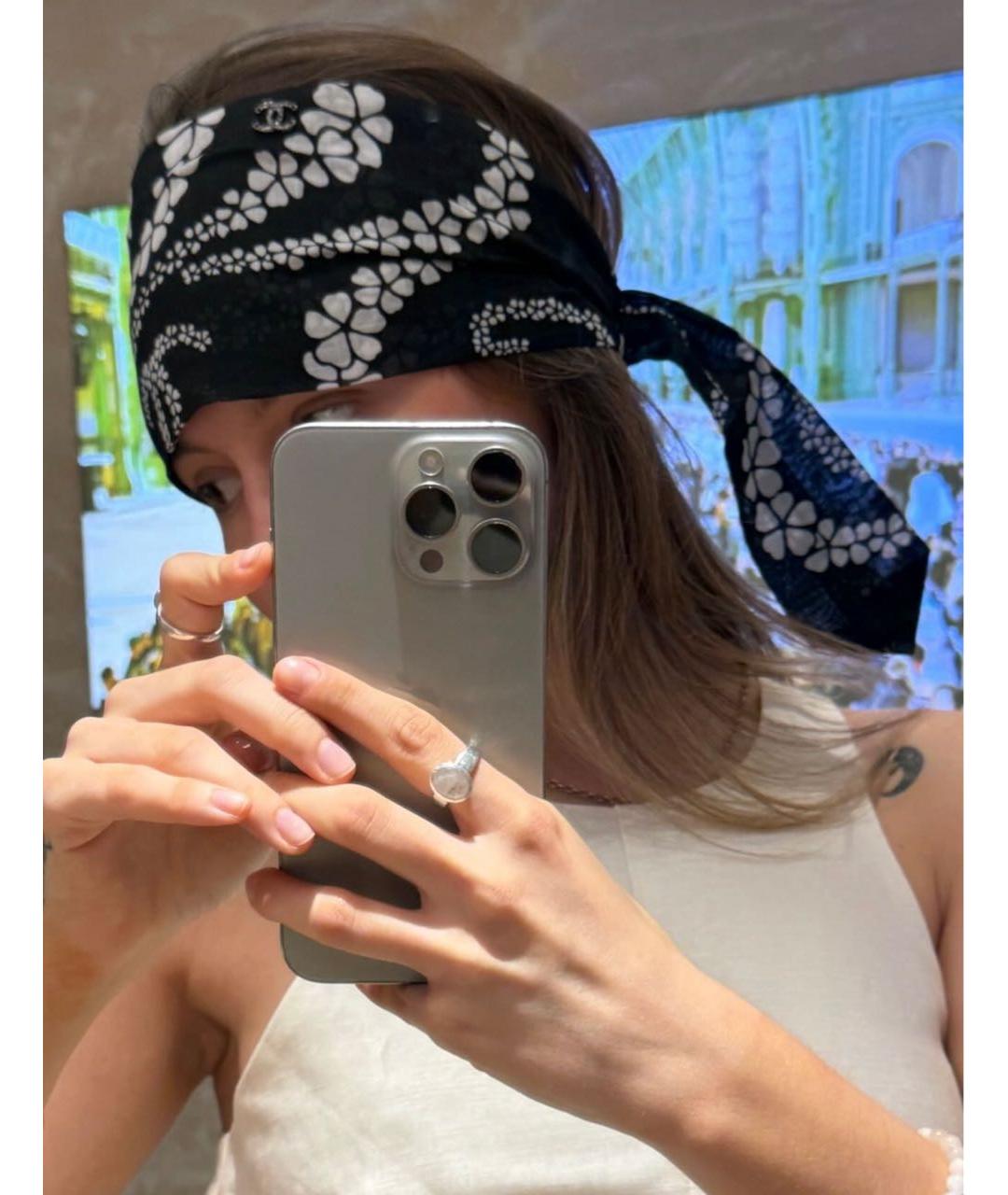 CHANEL Черная повязка на голову, фото 3