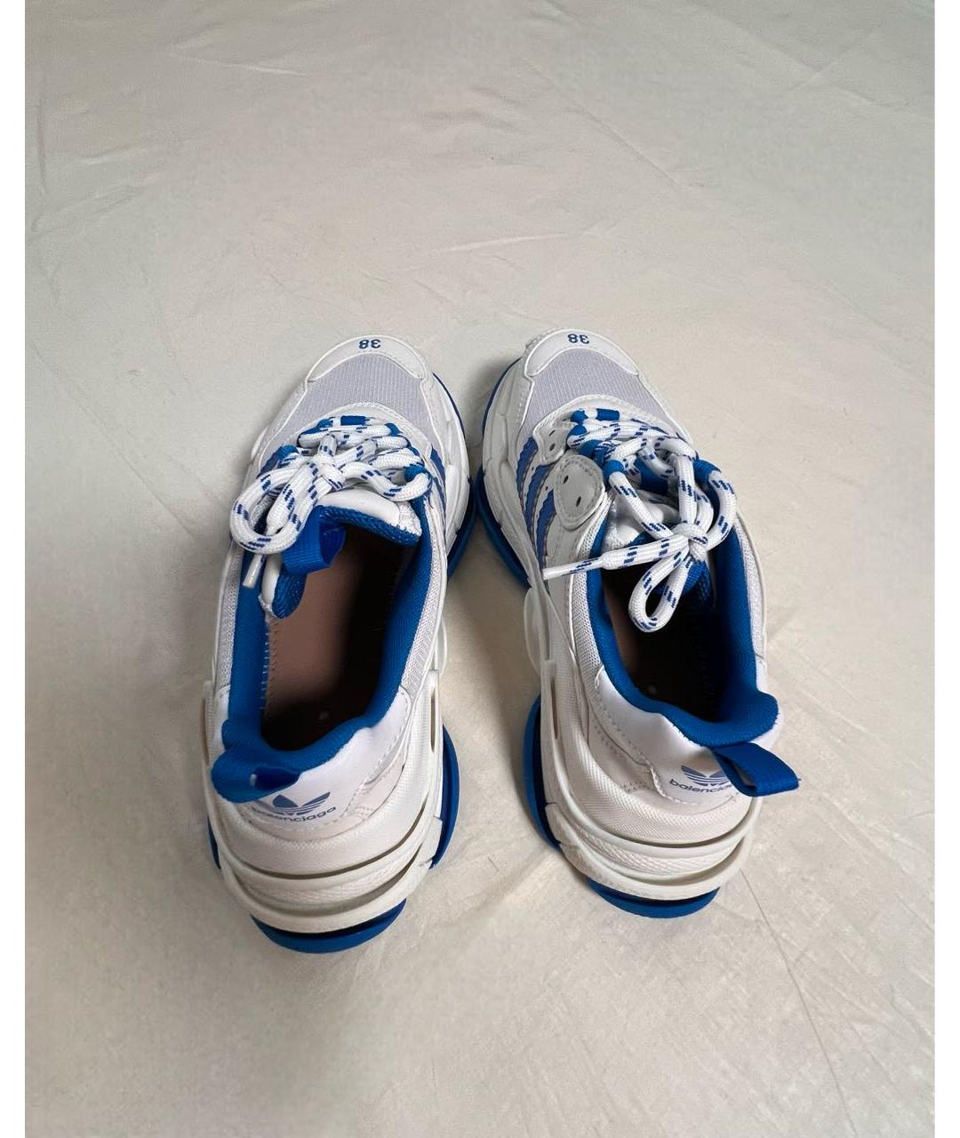 BALENCIAGA Белые кожаные кроссовки, фото 3