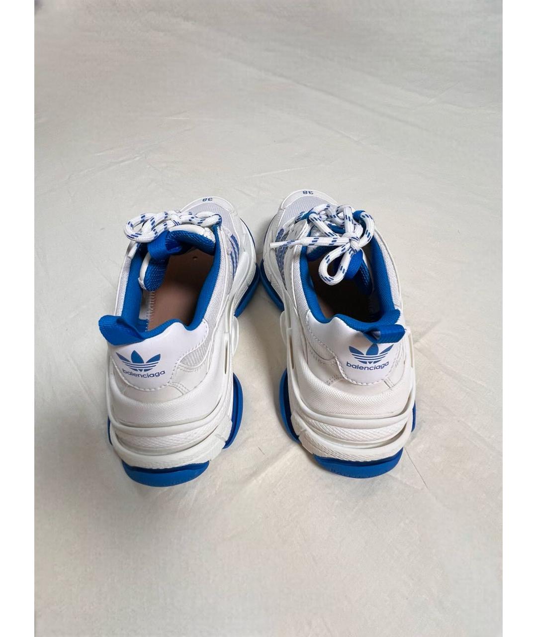 BALENCIAGA Белые кожаные кроссовки, фото 4