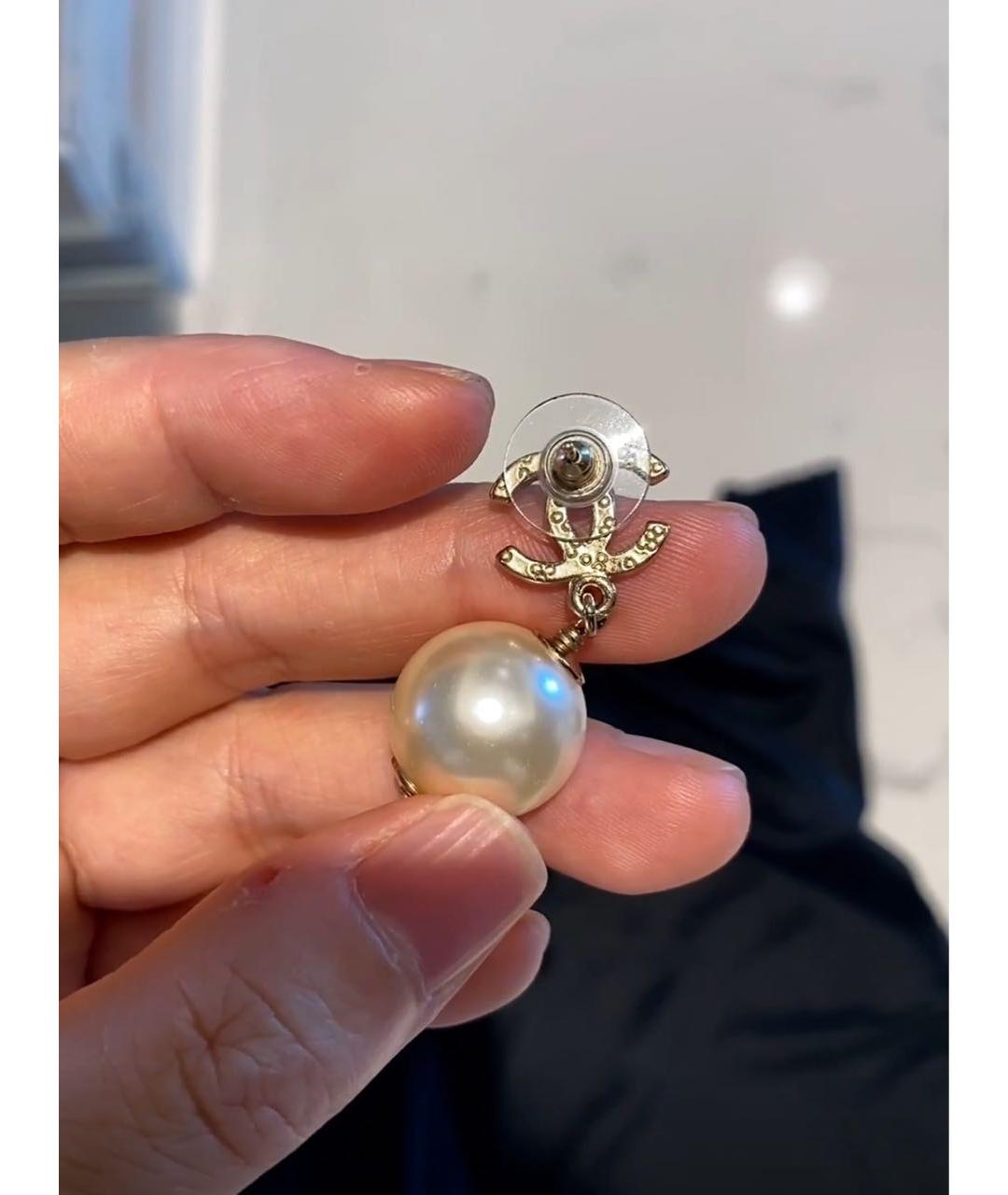 CHANEL Золотые серьги, фото 3